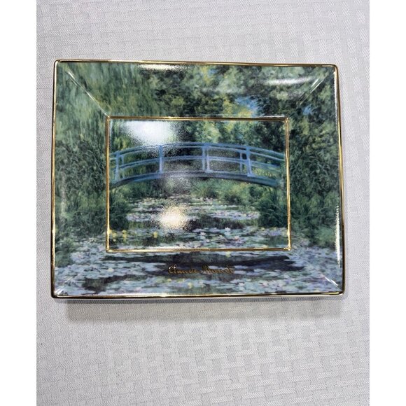 Goebel aartis Orbis Germany Other - Gobel 0"Claude Monet Japanese Bridge Gold Rimmed decorative only Porcelain Tray